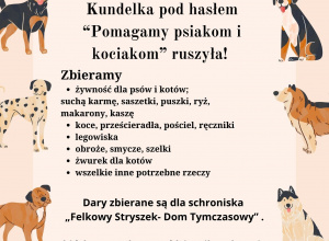 "Pomagamy psiakom i kociakom"- zbiórka dla schroniska