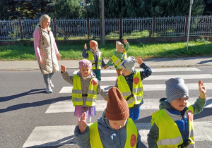 Przekraczamy jezdnię na skrzyżowaniu