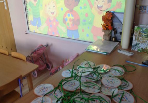 Tablica multimedialna wyświetlająca piosenkę