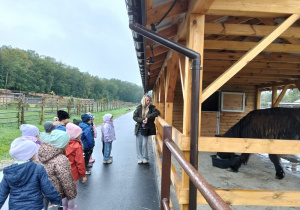 Dzieci zwiedzają mini zoo