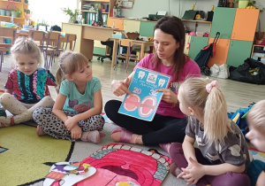 Dzieci uczestniczą w zajęciach edukacyjnych, o higienie jamy ustnej