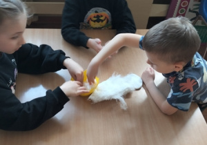 Dzieci wysiewają nasionka rzeżuchy