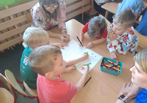 Dzieci wraz z Rodzicami tworzą rysunkowe mapy pojęciowe