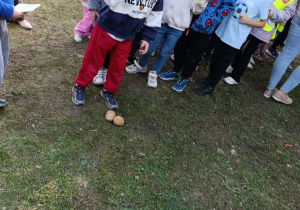 Dzieci na pikniku biorą udział w zabawach